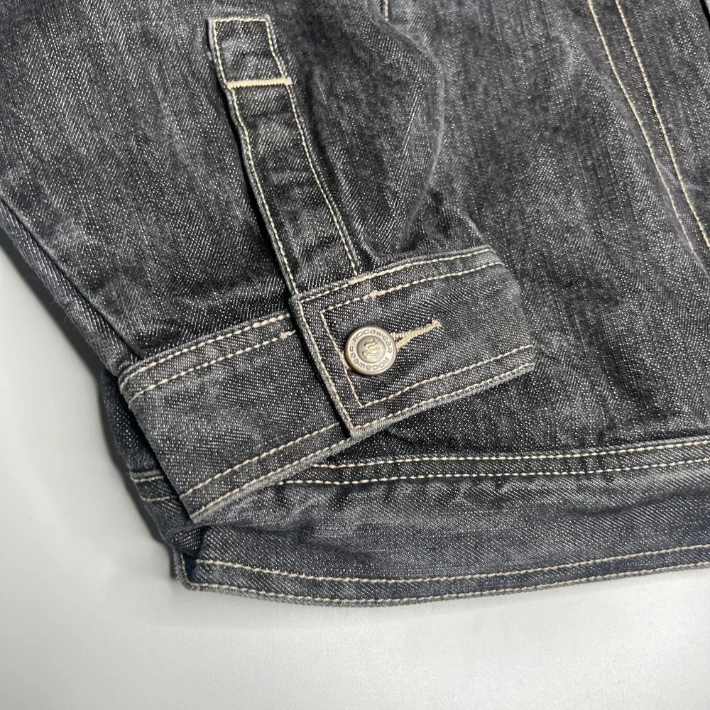 Rocawear Denim Jacket XL Black Jean Coat Hip Hop Streetwear Y2K 90s Style